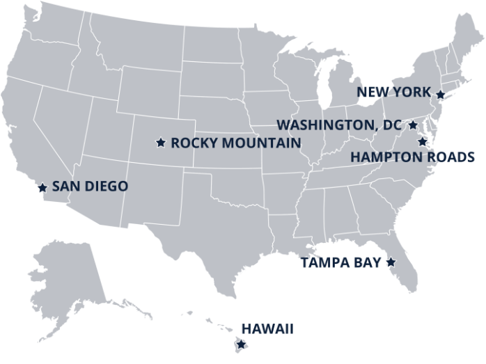 US Map with chapter locations